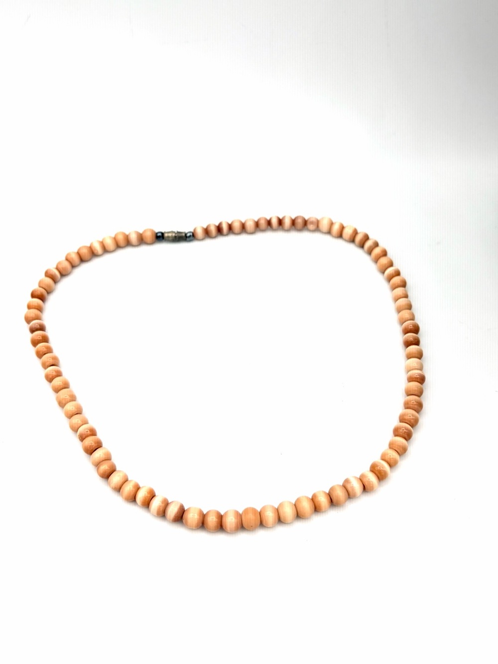 Peach Opal Vintage Bead Necklace - 17” 5mm Balls